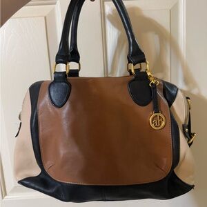 audrey brooke Brown and Black Leather Handbag